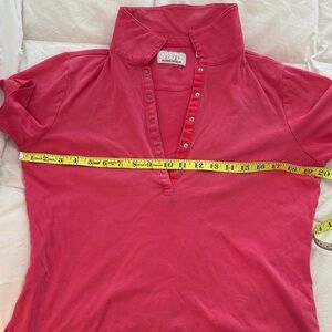 E P Pro Women's Half Button Polo Golf Shirt in Pink. Medium